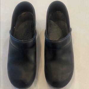 Dansko Black Leather Clogs